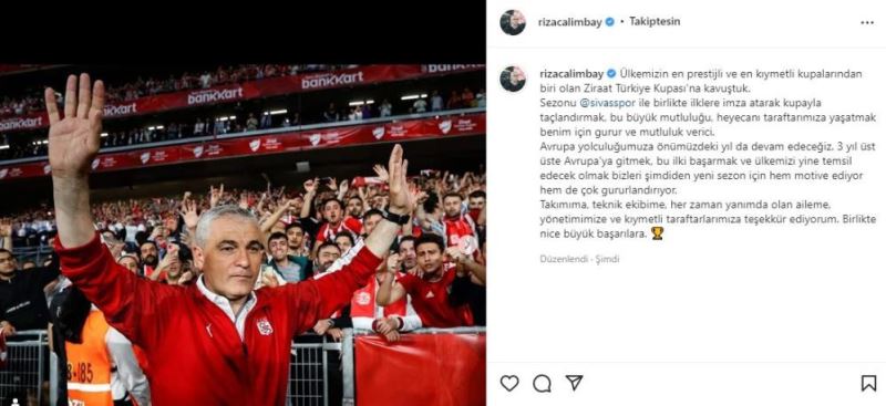 Çalımbay, göreve hazırım  mesajı verdi