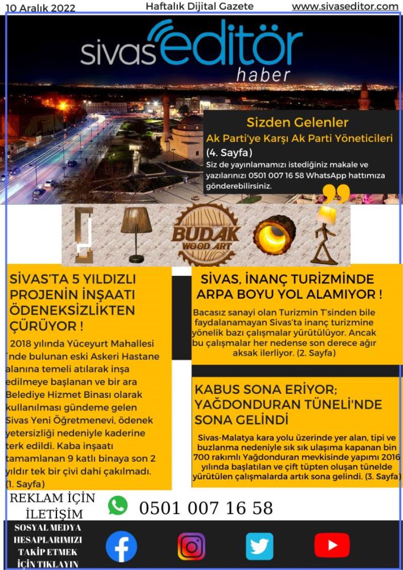 Haftalık dijital gazetemizin ilk sayısı yayında