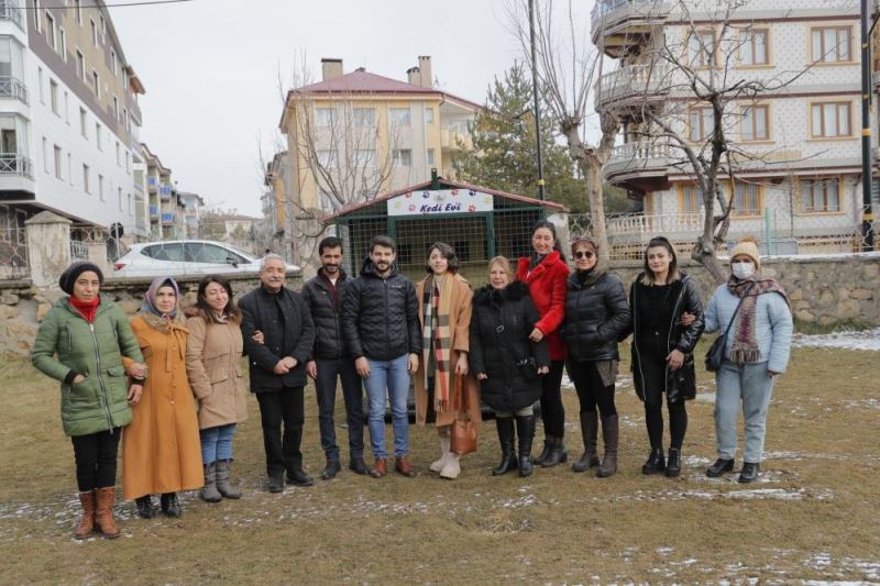 Kedileri Sivas’ın ayazından bu kulübeler koruyacak