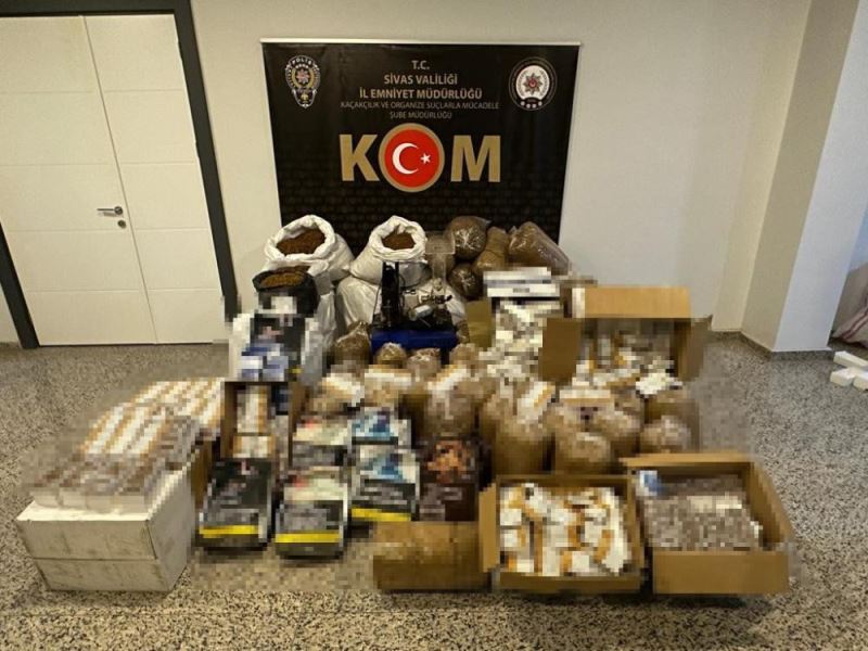 Sivas’ta 527 kilo kaçak tütün ele geçirildi