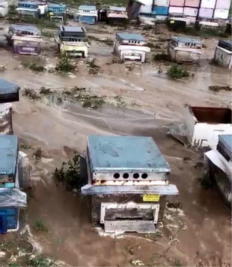 Sivas’ta zarar büyük; Yüzlerce kovan çamura gömüldü